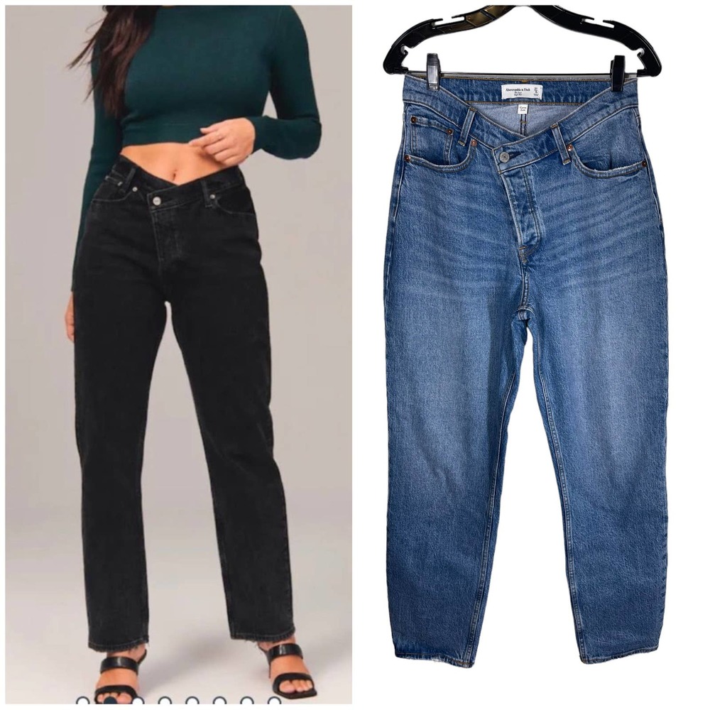 Abercrombie Curve Love The Dad High Rise Jean Crossover Waistband 27 /4
